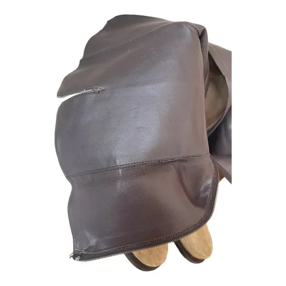 Banana Republic Women's Tan Suede Mid Calif inside Zipper Boots Size 8 - Picture 12 of 15